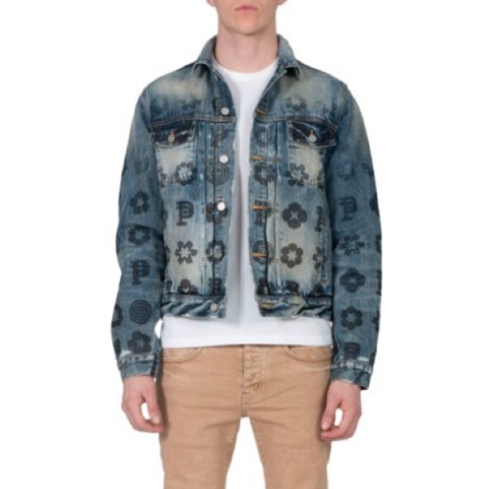 Purple Brand Fade Monogram Indigo Denim Jacket - Picture 2 of 5